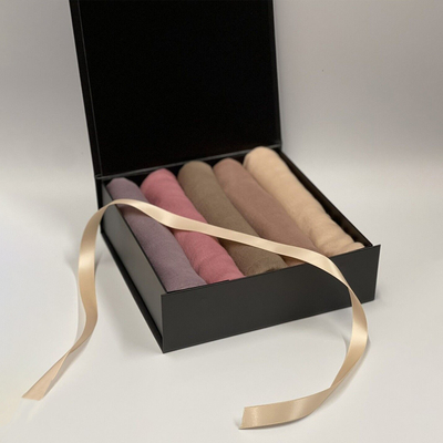 Custom Size Scarf Scarves Shawl Hijab Set Gift Box Blank Magnetic Chiffon Hijab Packaging Box